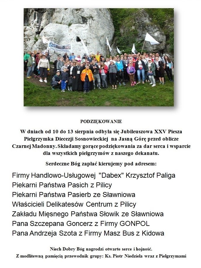 podziekowaniepielgrzymka2016